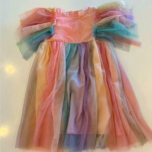 LOLA AND THD BOYS SUNSET RAINBOW TULLE DRESS size 6-7